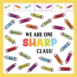 Bulletin Board Decoration Set, Colorful Classroom Decor with Pencil Cutouts Bulletin Board Borders for Welcome Back to School Decorations Teacher Classroom Wall Door Decor