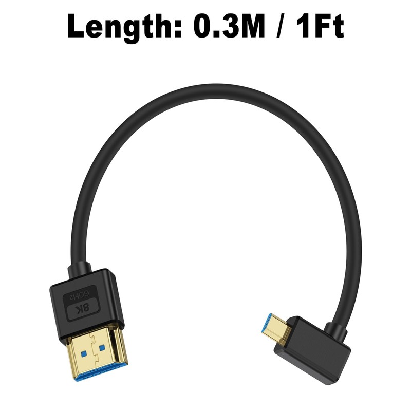 Maxhood Ultra Thin Short Micro HDMI to HDMI Cable 0.3M,