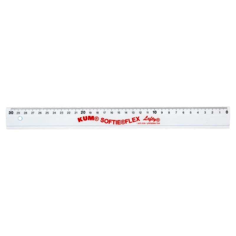 KUM AZ902.02.16-T - Ruler 30 cm Left Handed Clear Flexible