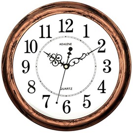 Adalene 13-Inch Decorative Wall Clock Silent Non-Ticking - Vintage Retro Rustic Battery Operated Kitchen Wall Clock - Large Wall Clocks for Living Room Décor, Office, Bathroom