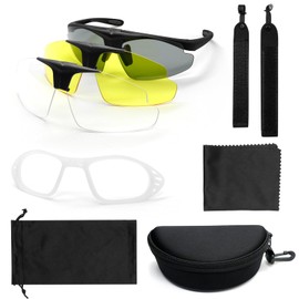 Yzpacc Shooting Glasses Protective Eyewear Airsoft Goggle with 3 Interchangeable Anti Fog Lenses for Men Women Eye Protection Protective Glasses