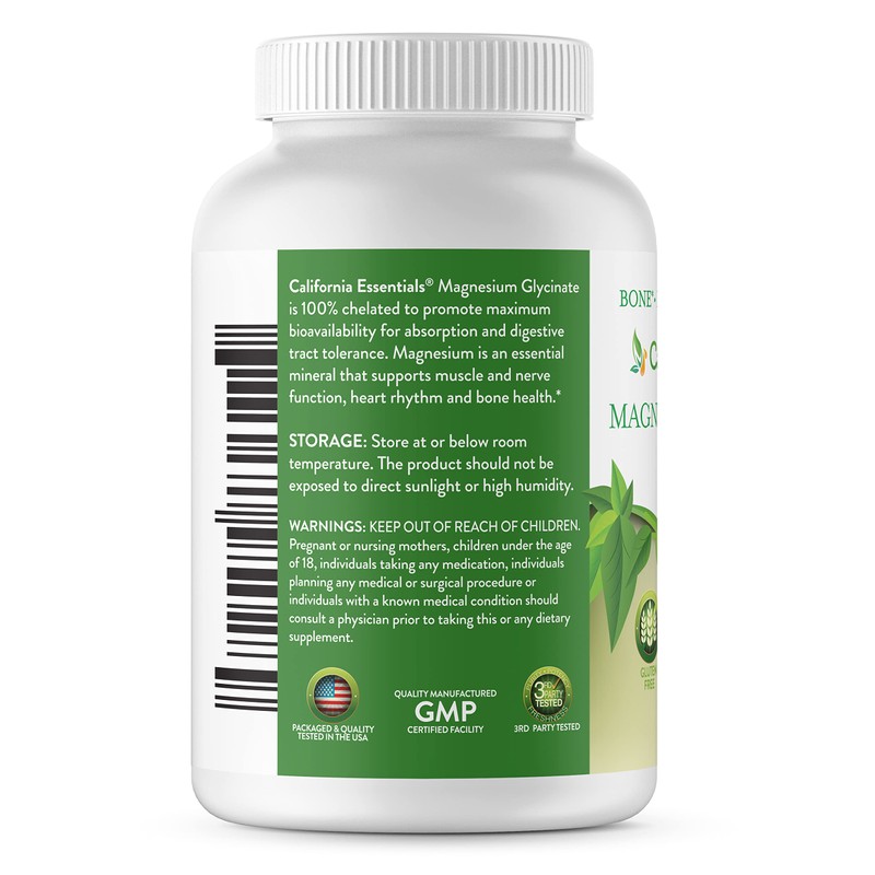 Magnesium Glycinate 400 - Chelated, High Absorption Magnesium for Muscle