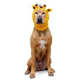 Zoo Snoods Giraffe Dog Costume - Neck and Ear Warmer Hood for Pets