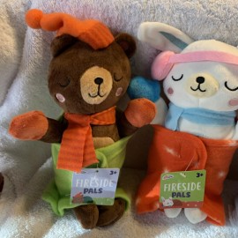 Target Fireside Pals Plush Fox Rabbit  Bear Swaddle 10" Stuffed Animal Toy Set/3
