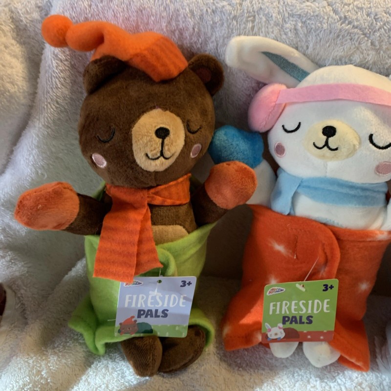 Target Fireside Pals Plush Fox Rabbit Bear Swaddle 10" Stuffed