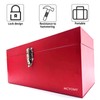16" Portable Metal Toolbox Large Tool Box 18-Gauge Fishing Tackle