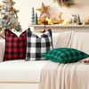 Sungeek Set of 2 Christmas Tartan Cushion Covers 40 x