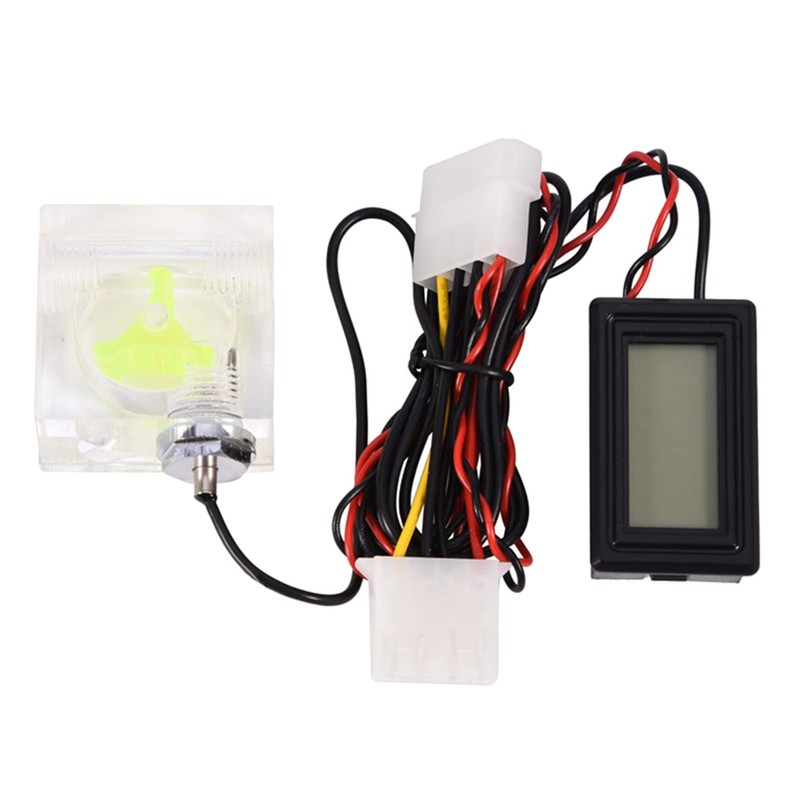 G1 4 Inline Pc Water Cooling Flow Meter Temperature Flow