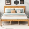 P PURLOVE Queen Size Bed Frame,Solid Wood Platform Bed with