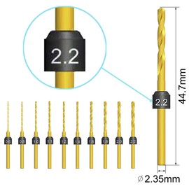 AM Arrowmax PCB Micro Drill Bit Set, 0.6mm-2.2mm, 3/32-Inch Shank, Size Marked, Tungsten Carbide Jewelry Drill Bits, Hole Drilling Tool for DIY, Amber, Beads, Wood