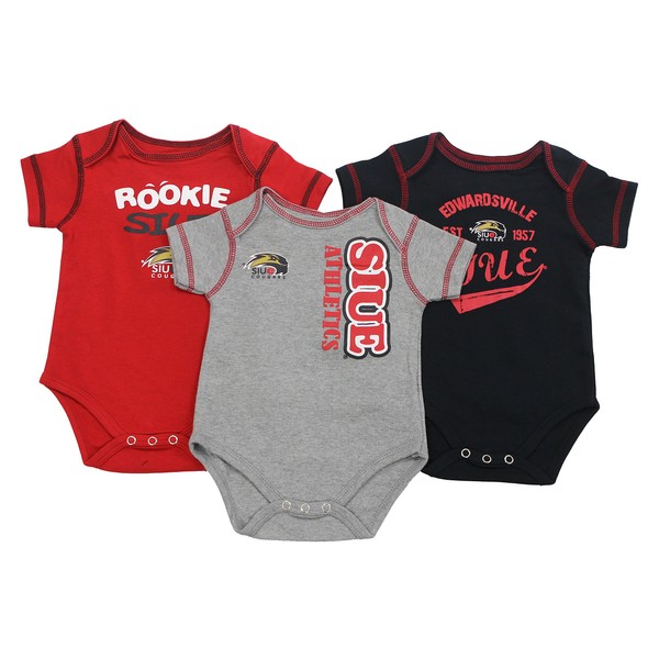 Outerstuff Baby SIUE Southern Illinois University Edwardsville Cougars Football Rookie 3 Piece Creeper Set