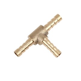 X AUTOHAUX 5mm Hose Barb Brass Joiner Tee 3 Way Adaptor for Air Water Oil Pipe