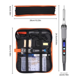 FAOKZE Pyrography Soldering Iron Set, 60 W 220 V LCD Pyrography Piston Adjustable Temperature 200-450°C Pyrography Tips, for Wood, Leather Engraving, DIY Art, Welding, Sculpture, Wood Pyrography