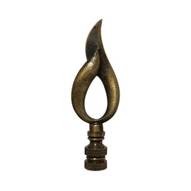 Royal Designs Modern Flame Design Lamp Finial (Antique Brass - 2)