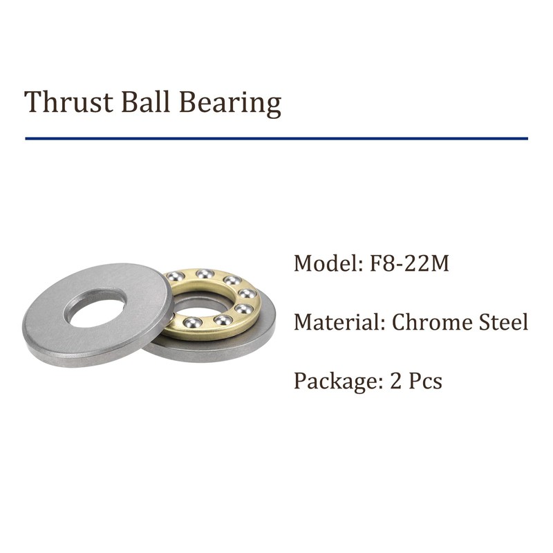 Kozelo 2pcs F8-22M Thrust Ball Bearings [8mm x 22mm x
