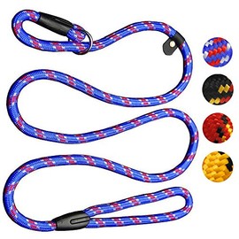 Coolrunner 5 FT Nylon Dog Leash, Pet Slip Lead, Heavy Duty Dog Rope, Standard Adjustable Dog Training Leash for Small & Medium Dogs(10-80 lb)