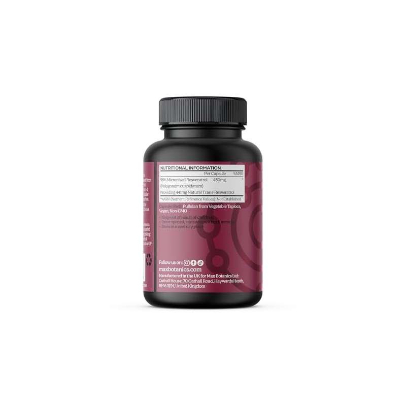 Max Botanics Micronized Resveratrol Antioxidant & Longevity Support Cellular Protection