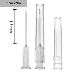 27 Gauge 1.5 Inch Needle, Individually Wrapped, 100 PCS Luer Lock Needles Industrial Dispensing Accessories(27G 1.5-Inch)