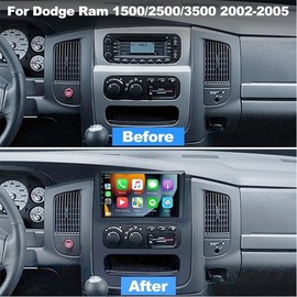 9 inch Android 13.0 Car Stereo Radio for Dodge Ram 1500 2500 3500 2003 2004 2005, 2GB +32GB,Touch Double Din Car Radio Stereo Car with Wireless Carplay/Android Auto GPS BT WiFi Camera (2G+32G)