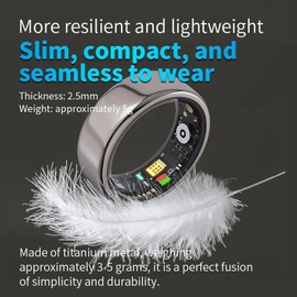 Smart Ring for Men and Women, Fitness Tracker Ring with Remote Care, Pedometer, Calories Tracking, Sleep Tracker, Anillo Inteligente for Sports (11#)