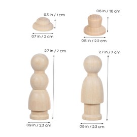 VILLFUL Wooden Trolls Toys Set Unfinished Wooden Peg Dolls Plain Wood Family Figures Decorative Miniature Dolls Craft Paintings
