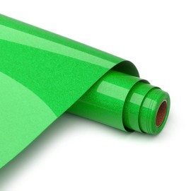 Asoway Flex Film Plotter Textile Glitter Green Plotter Film Textile Heat Transfer Vinyl 30.5 x 152 cm, Heat Transfer Vinyl Film Plotter for DIY T-Shirts and Fabrics, Easy to Cut and Weed