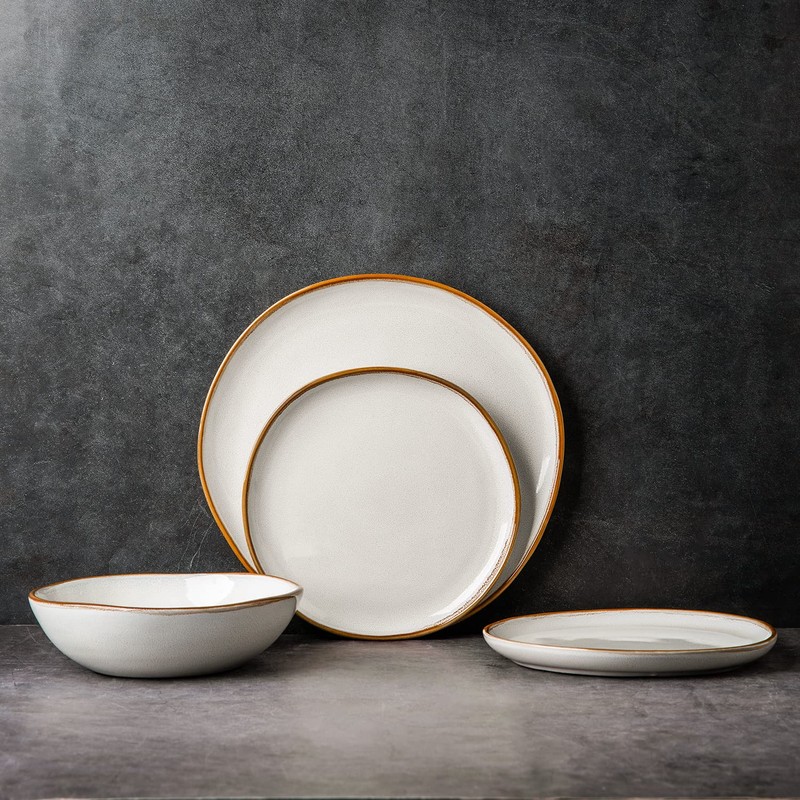 AmorArc Ceramic Cereal Bowls Set of 6, 24 oz Handmade