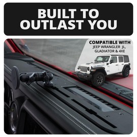 Tackform TRAXX Slim Track Dash Mount - Magnetic Phone Holder - Compatible with MagSafe, 2018-2023 Jeep Wrangler JL, 4xe, & Gladiator JT | CNC Aluminum Full Width Bracket, No Drilling Required | Red