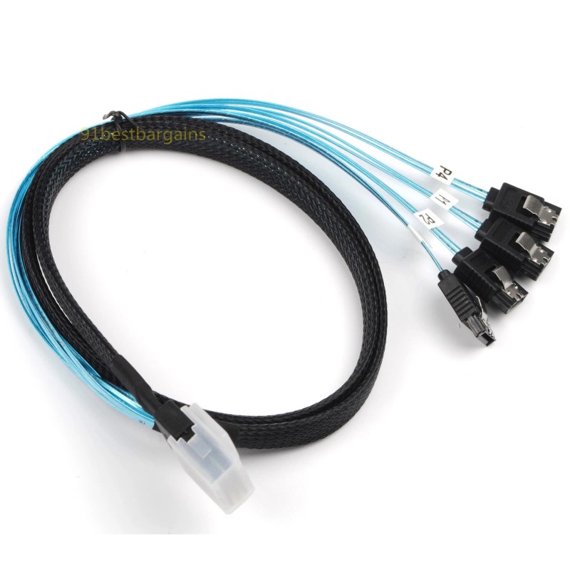 Unbranded 2x Mini SAS 10Gbps SFF-8087 36Pin to 4 SATA