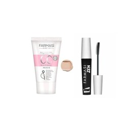 FARMASi Makeup CC Cream 1,7 Fl Oz (Medium), Pure, Natural and Flawless Finish, Medium to Full Coverage, All-Day Hold, All Skin Types, Zen Mascara Extension Lash 0.27 fl.oz