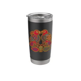 Tribal Birds Colorful Guna Mola Art Design traditional Stainless Steel Insulated Tumbler