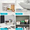 4 Pack Plastic Storage Baskets with Lids and Handles, Stackable
