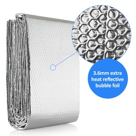Focenat Radiator Reflective Film Heating, 5 m x 60 cm Insulation Film, Heating Insulation Mat, Thermal Film, 3-4 mm Thick Insulation Wall Aluminium, Heating Film for Roof, Floor, Ceiling
