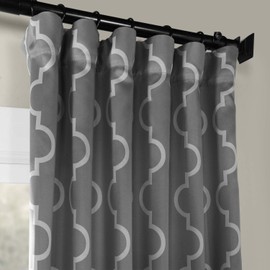 HPD Half Price Drapes BOCH-KC21-108 Blackout Room Darkening Curtain (1 Panel), 50 X 108, Seville Grey & Silver
