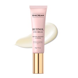 Hicream Eye Cream for Fine Lines, Wrinkles, Dark Circles & Puffiness – Anti-Aging Under Eye Cream with Retinol & Caffeine – Hydrating & Smoothing – Gentle Formula for All Skin Types, 1 fl. oz