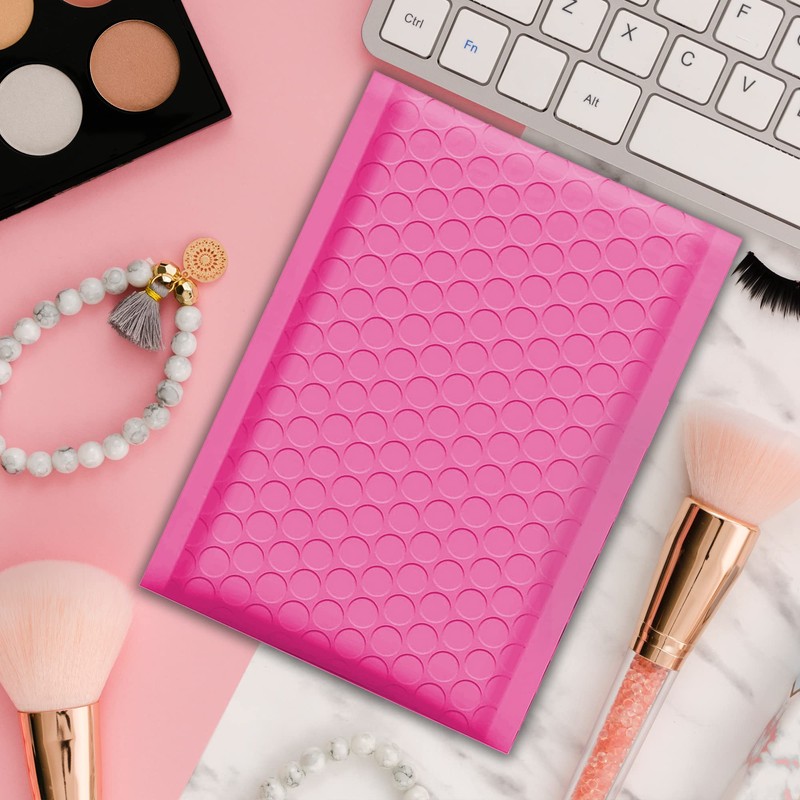 Yens Poly Bubble Mailers 4x8 50 Pack Hot Pink Waterproof