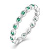 Vemhel Sterling Silver Stackable Rings Created Emerald Eternity Bands Jewelry