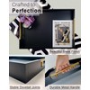 OurMiao 22 Inch Rectangle Black Ottoman Tray with Gold Metal