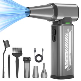 Compressed Air Duster-300000RPM Super Power Cordless Electric Air Duster, Stepless Adjustment & 3-Gear Adjustable Rechargeable Brushless Motor Air Blower for Computer, Keyboard, House, Outdoor and Car