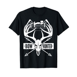 Buck & Arrow Bow Hunting Vintage Deer Skull and Compound Bow T-Shirt