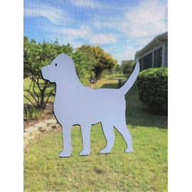 DCentral Medium Size Dog Flexible Screen Magnet Double-Sided. Safety White-Easier to See Day & Night. Decorative. Helps to Stop Walking into Screens, Covers Small tears in Screens W 5.5" x 4.5"