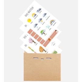 EQUIK PRODUCTS Learning Poster | Children's Room Decoration | For Children in Kindergarten, Primary School | Montessori | Set of 4 Posters | For Girls and Boys (Months, Days of the Week, Seasons,