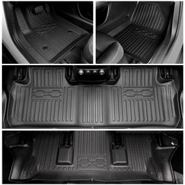 HOUCLEMIC Floor Mats Compatible with 2017-2023 GMC Acadia-All Weather Cargo Liner with Backrest Mat for GMC Acadia Denali Accessories-6 Passenger Only 2023 2022 2021
