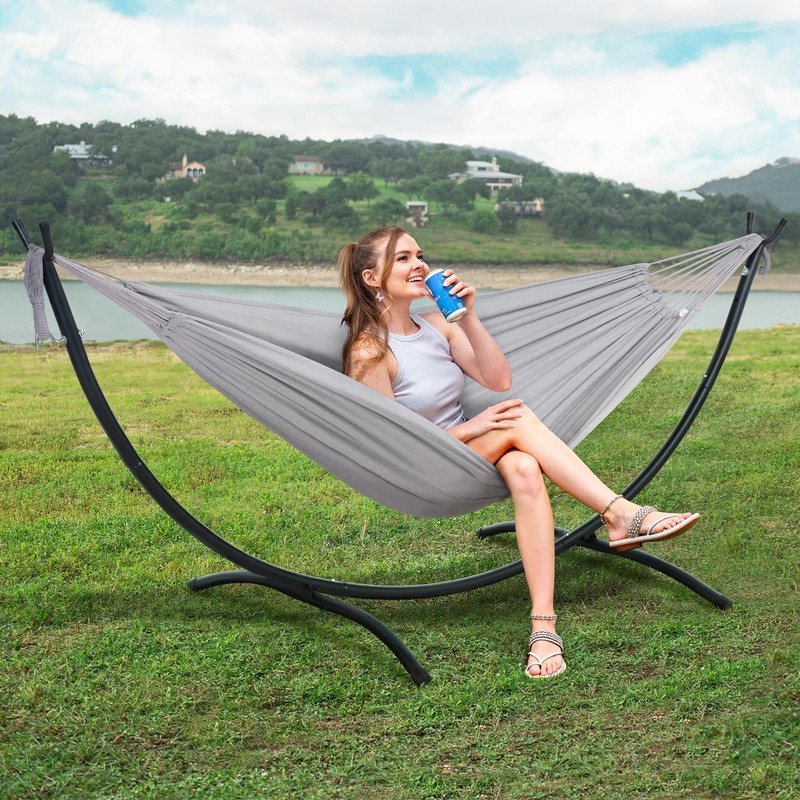 SUNCREAT Stand Alone Hammocks for Outside, 2 Person Self Standing