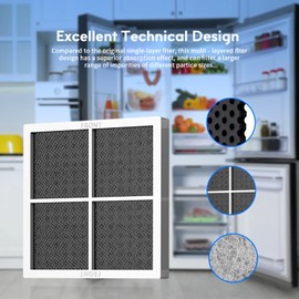 BELVITA Refrigerator Air Filter Replacement for LG LT120F, ADQ73214404, ADQ73214403, ADQ73214402, Kenmore Elite 469918, 9918, 46-9918, ADQ73334008, IFXS28968S, lfxs24623S Air Filter, 6 Pack