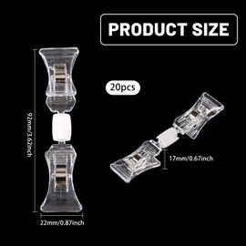 GLOBLELAND 20 Pieces Double Sided Clear Sign Clips for Label Rotatable Sign Holder Pop Clip-on Promotion Standers Clear Plastic Shelf Label Clips for Retail Clothing Business Cards Display