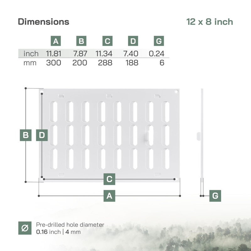 Vent Systems 300 x 200 mm / 12" x 8"