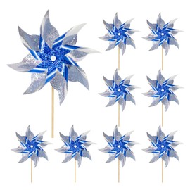 10 Pack Reflective Pinwheels for Yard and Garden, Wind Spinners Outdoor Bird Scare Devices, Sparkly Windmills for Garden Decor Scare Birds Away Garden Wind Spinners for Outside Patio Garden