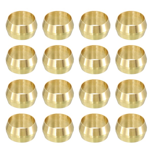 sourcing map 30Pcs Fit for 12mm(1/2") Tube OD Brass Compression
