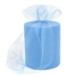 Rilisili Dusty Blue Tulle Fabric Ribbon 6 Inch × 100 Yards Tulle Mesh Ribbon Roll Netting Spool for Tutu Skirt DIY Craft Wedding Decor Birthday Party Gift Wrapping Bow
